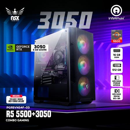 PC GAMING NSX RYZEN 5 5500/ 16GB RAM/ 512SSD RTX 3050 6GB/ PGR5VNS4F-03/SIN SO