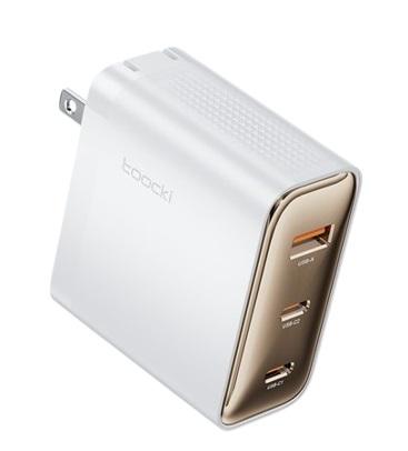CARGADOR TOOCKI  GAN USB A + 2 TIPO C DE 100W/ TCT100-XRA02 WHITE XR09